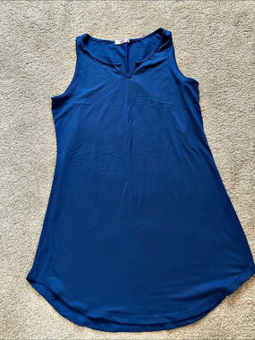EKOUAER Sleeveless V-Neck nightgown Blue Medium